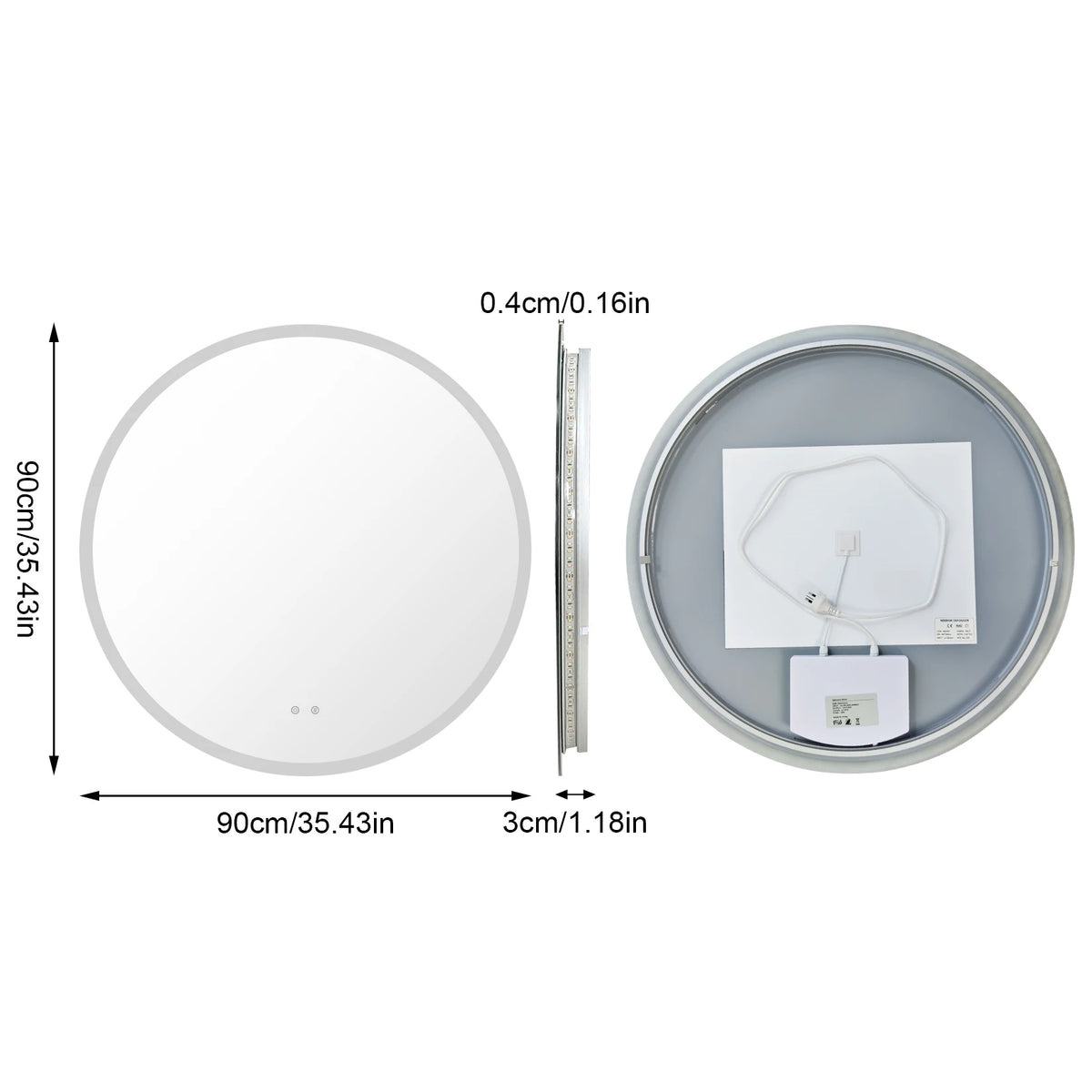 Miroir de salle de bain LED rond