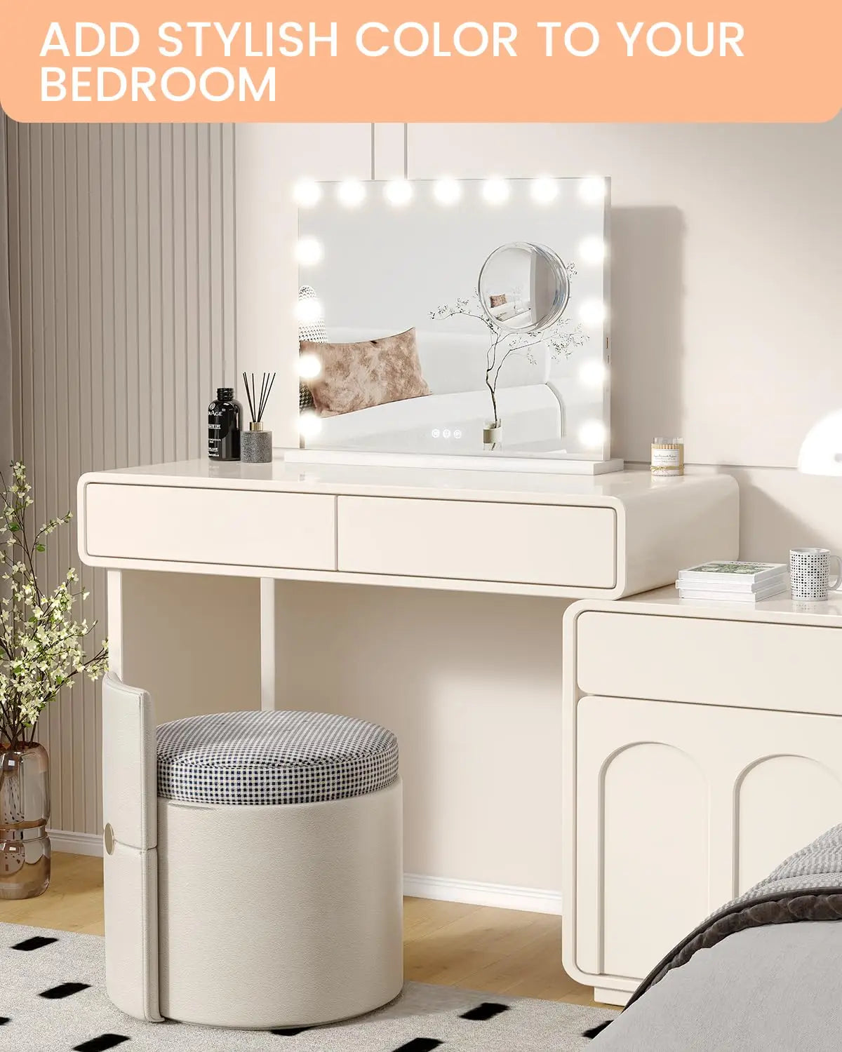 Miroir de coiffeuse Hollywood