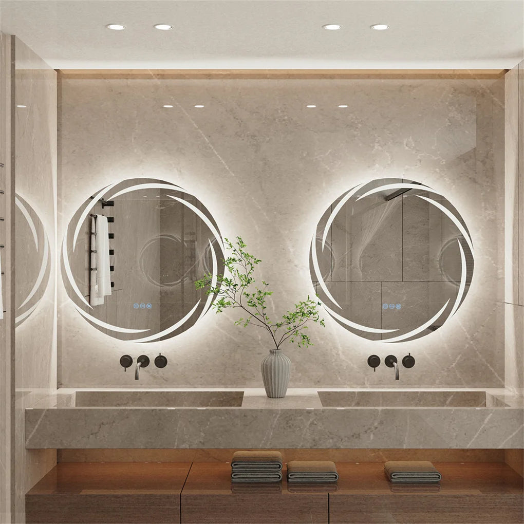 Miroir Spiral de salle de bain LED