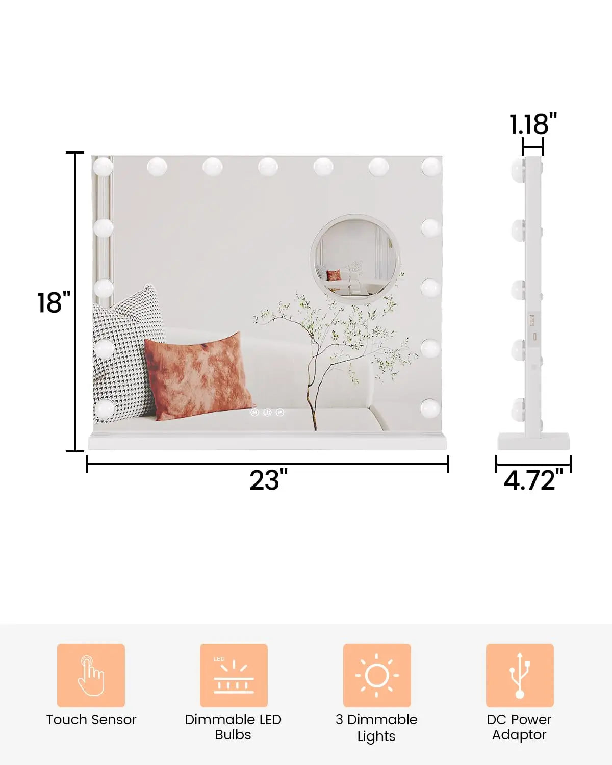Miroir de coiffeuse Hollywood