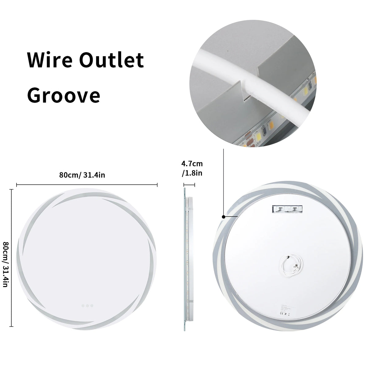 Miroir Spiral de salle de bain LED