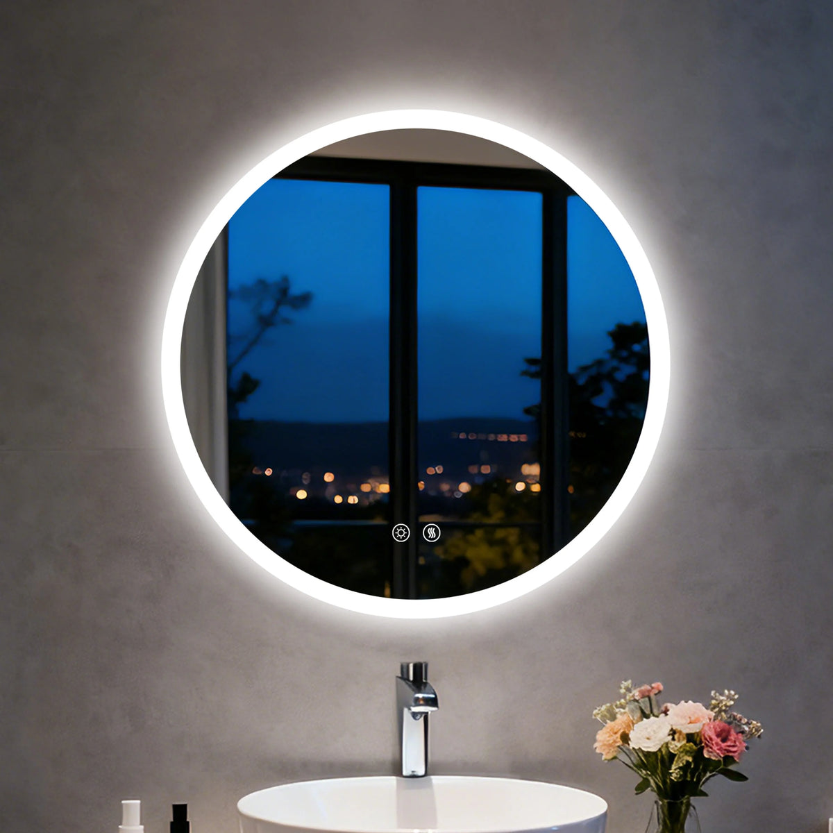 Miroir de salle de bain LED rond