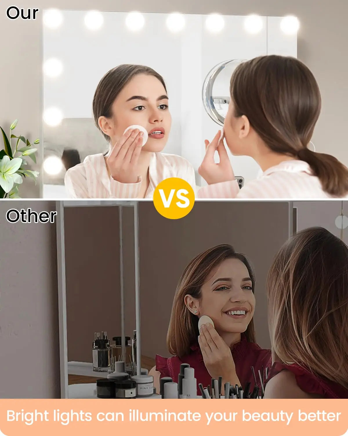 Miroir de coiffeuse Hollywood