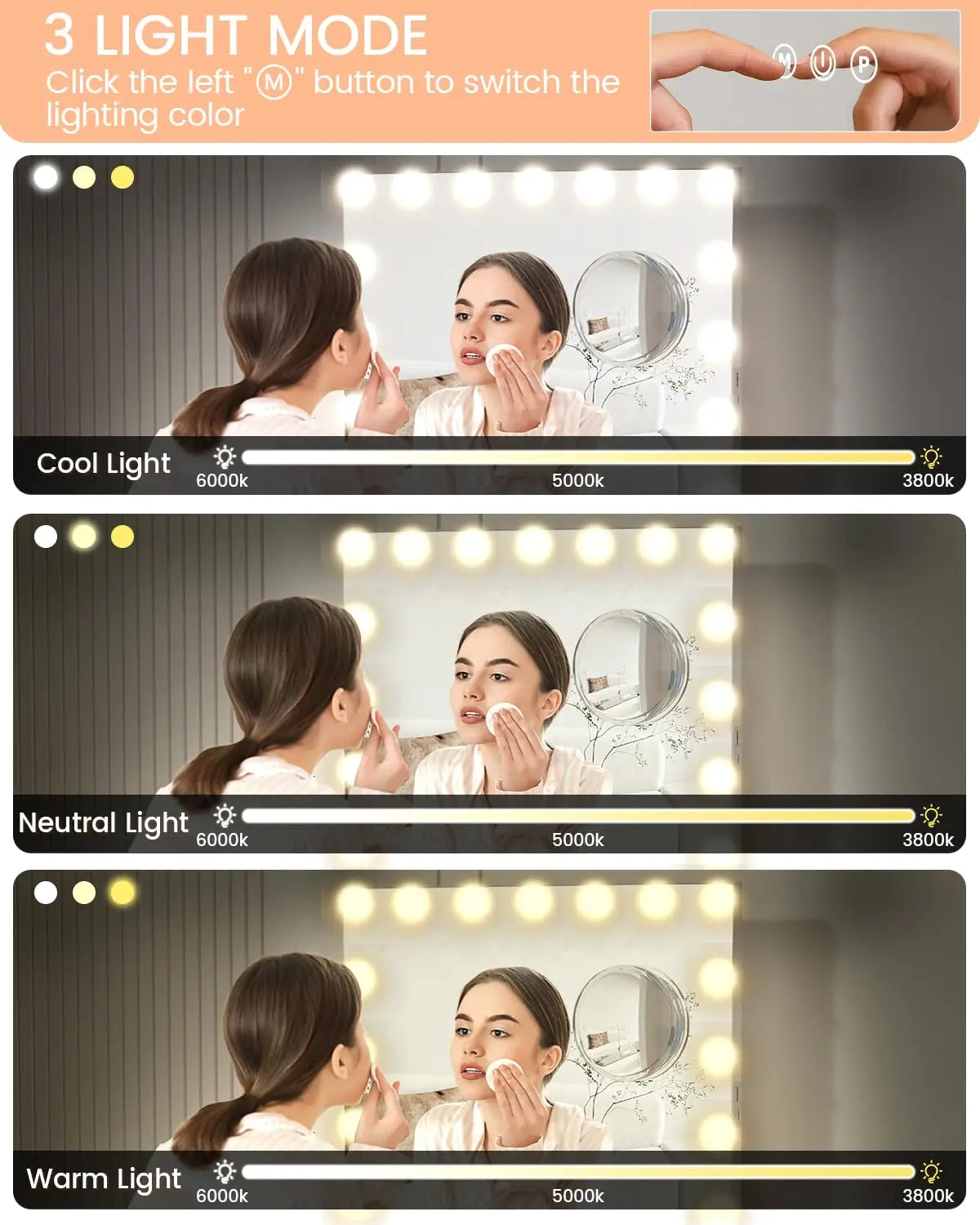 Miroir de coiffeuse Hollywood